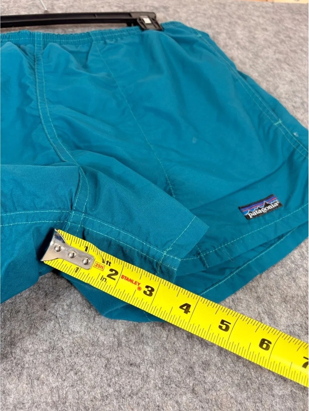 Vintage 80s Patagonia Baggies Shorts Mens L Teal Outdoor Hiking Made in USA
